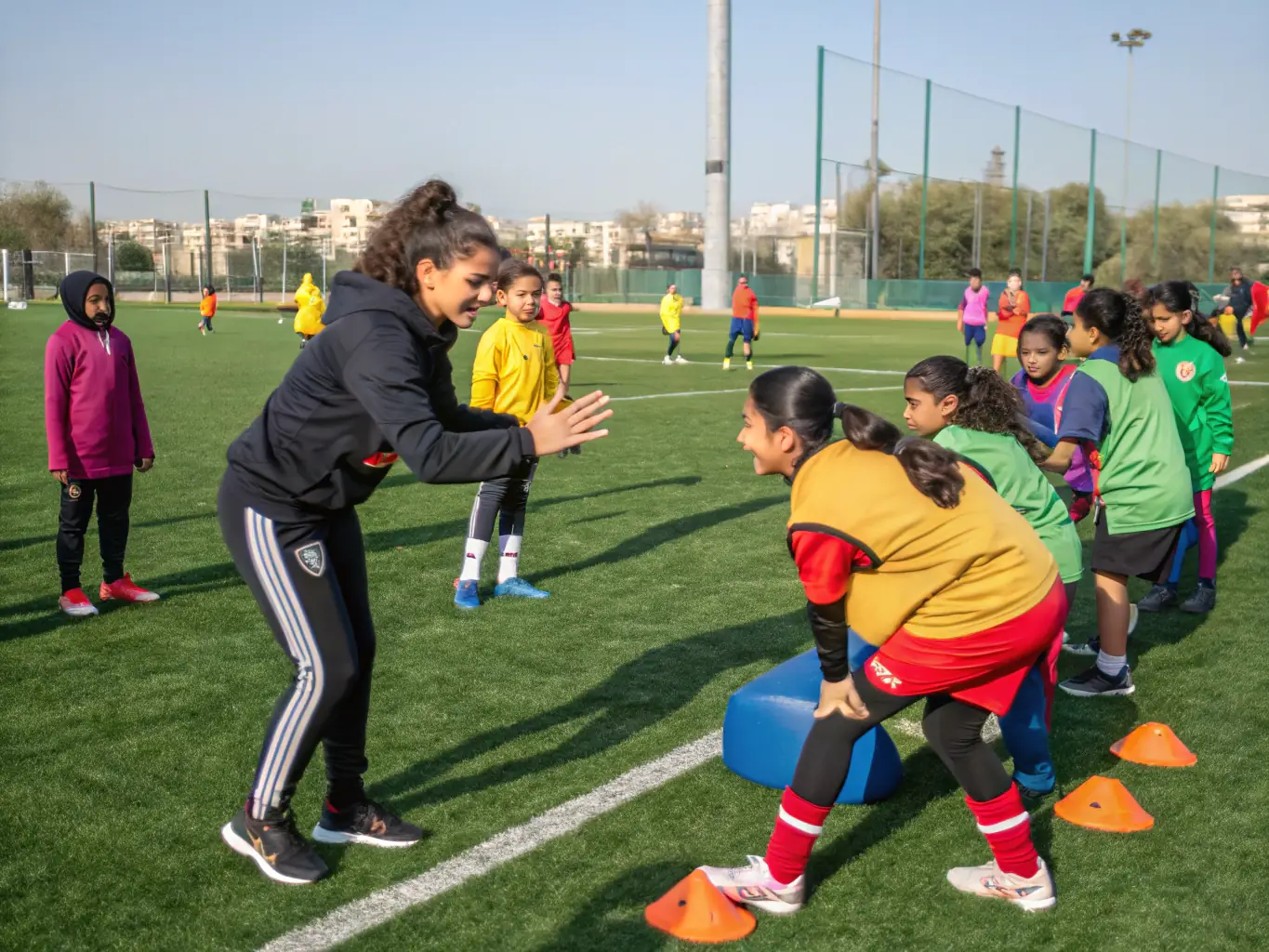 A diverse group of coaches and volunteers participating in an Inclusive Sports Workshop, facilitated by SPORT-ETHIQUE.