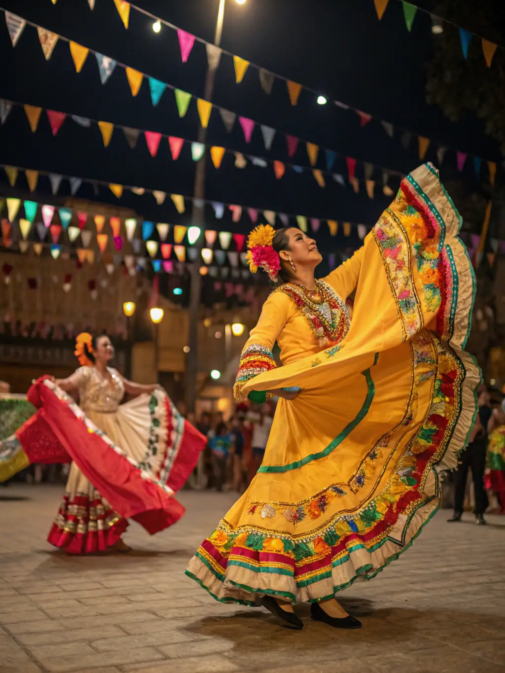 A lively scene from a local cultural festival, featuring music, dance, and food stalls, representing the cultural events and celebrations organized by LOISIRS SOLEIL PACA.