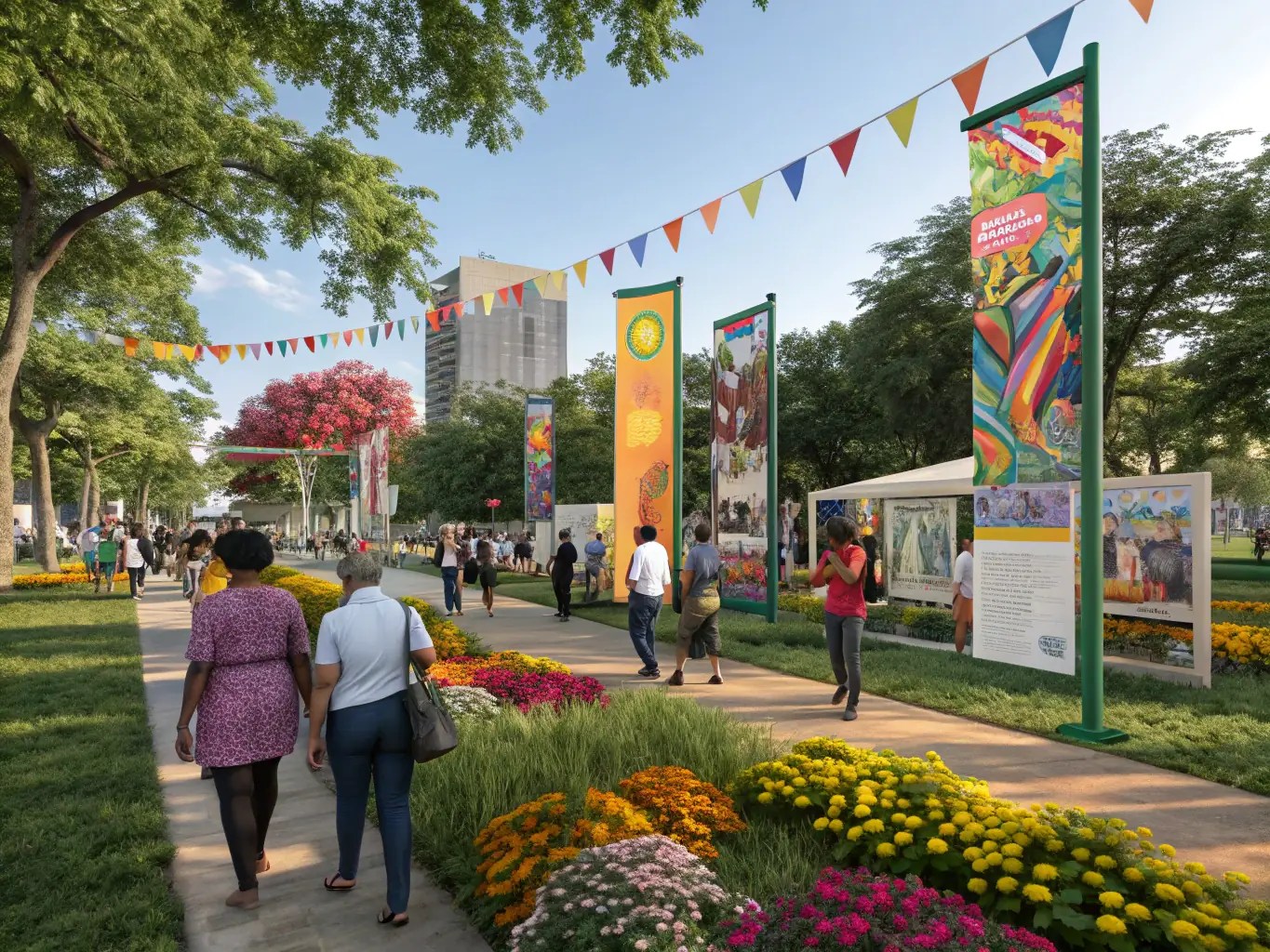 A vibrant image depicting a diverse group of people participating in a community event organized by LOISIRS SOLEIL PACA, showcasing inclusivity and engagement.